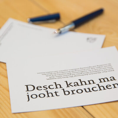 Desch kahn ma... | Fein eefler Koart op eefler Platt.